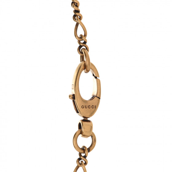 アクセサリーその他 GUCCI Woman Jewel Brown 830679I4710 8005 GUCCI Crystal Embellished Strawberry Necklace Red Aged Gold