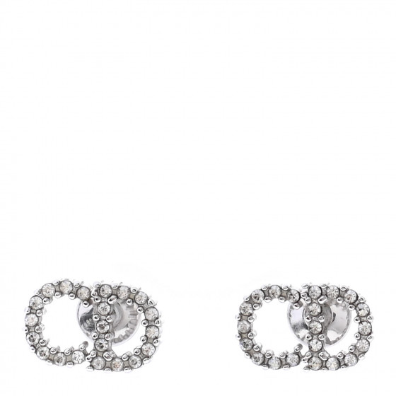 27【クリスチャンディオール】 ハート シルバー CD ピアス earring CHRISTIAN DIOR Strass Crystal CD Earrings Silver 951519