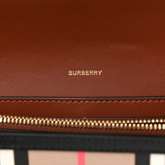 BURBERRY E-Canvas Icon Stripe Hannah Wallet With Detachable