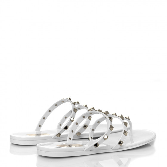 VALENTINO GARAVANI PVC Jelly Rockstud Caged Flat Thong