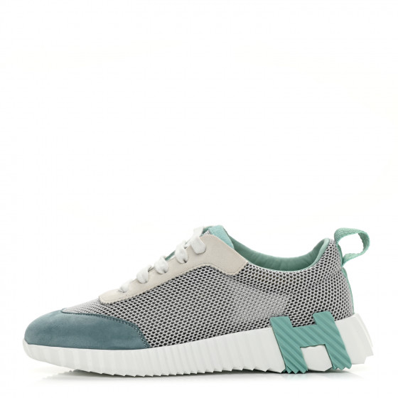 エルメス　HERMES HERMES Air Mesh Suede Goatskin Bouncing Sneakers 41 White
