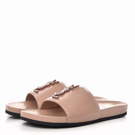 ★関税込み★ Saint Laurent NUDE LEATHER SANDALS $500 YSL SAINT LAURENT Amber 105 Patent Leather Sandals In