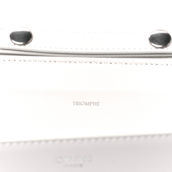 CELINE セリーヌ★trapeze★トラピーズ ホワイト【ランク：A】 CELINE Shiny Calfskin Trapeze Triomphe Bag White 1407770
