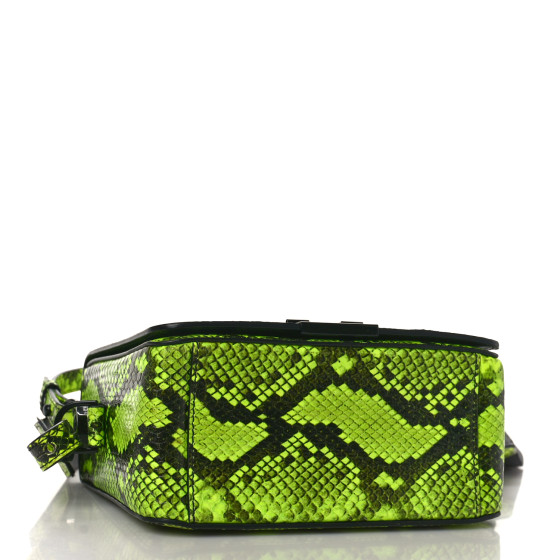 OFF-WHITE Calfskin Snakeskin Printed Diag Binder Flap Bag