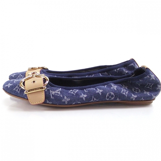 LOUIS VUITTON Denim Ballet Flats Slippers Blue 36 cd23328
