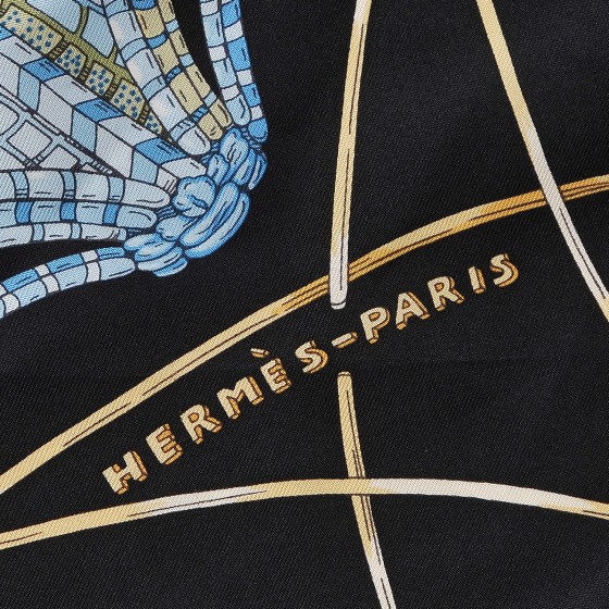 HERMES Silk Les Domes Celestes Scarf 90 287736 | FASHIONPHILE
