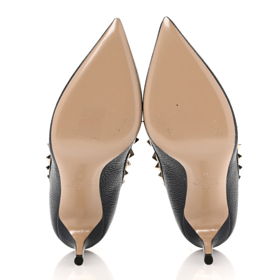 VALENTINO GARAVANI Pebbled Calfskin Rockstud 85mm Pumps 36