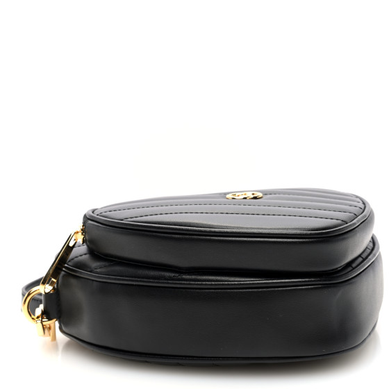 GUCCI Calfskin Matelasse Diagonal Mini Interlocking G Heart