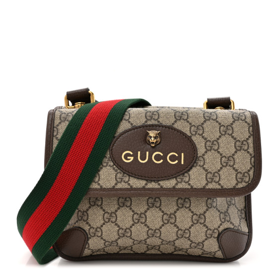 GUCCI GG Supreme Monogram Web Small Neo Vintage Double Flap
