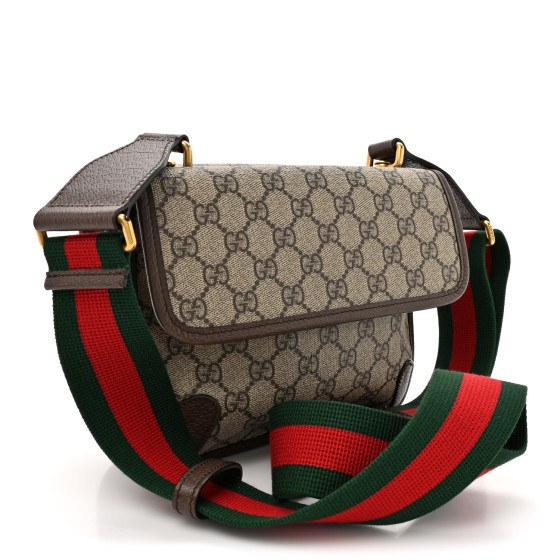 GUCCI GG Supreme Monogram Web Small Neo Vintage Double Flap