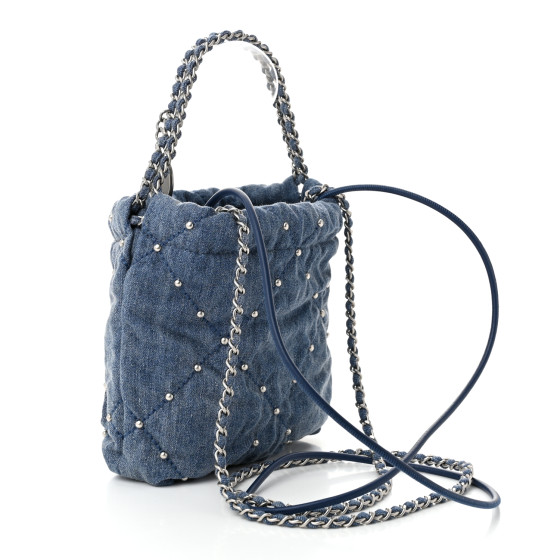 CHANEL150ML daishin CHANEL Denim Deauville Bowling Bag Blue 693422 | FASHIONPHILE