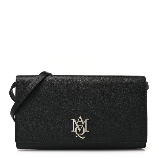 ALEXANDER MCQUEEN Calfskin Insignia Pouch Black 1643629