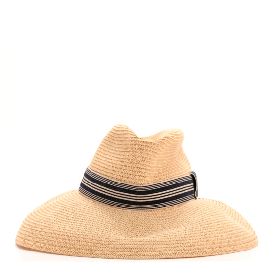 CHRISTIAN DIOR Straw Hat 57 Natural 1698799 | FASHIONPHILE