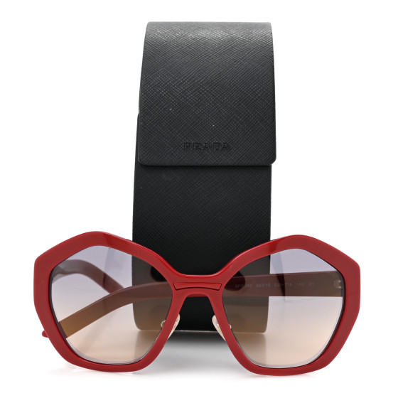 プラダ　Hexagonal sunglasses PRADA rusty red PRADA Acetate Geometric Sunglasses SPR 08X Red 1700879