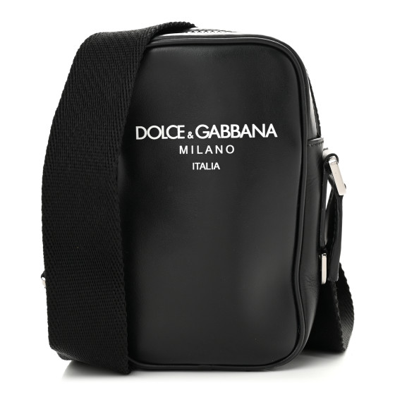 Dolce & Gabbana ボディバッグ ブラック DOLCE & GABBANA Calfskin Logo Crossbody Bag Black 1704293