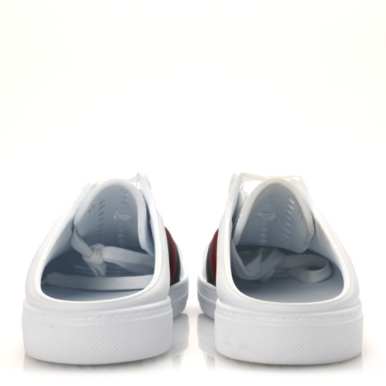 GUCCI Rubber Ace Web Sneaker Slides 36 Great White 1700002