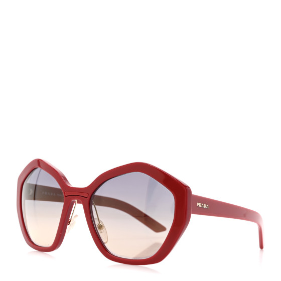 プラダ　Hexagonal sunglasses PRADA rusty red PRADA Acetate Geometric Sunglasses SPR 08X Red 1700879