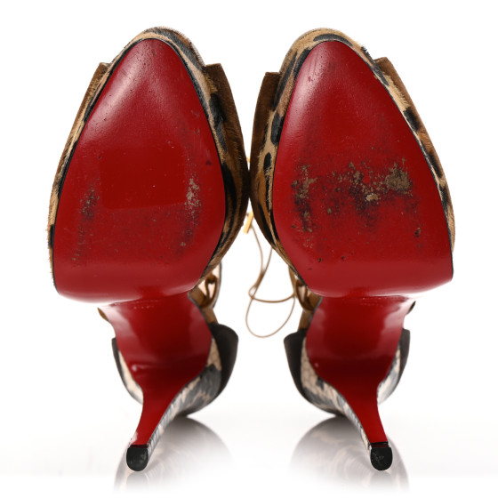 CHRISTIAN LOUBOUTIN Suede Snakeskin Embossed Pony Hair