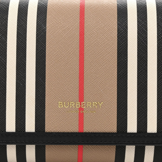 BURBERRY E-Canvas Icon Stripe Hannah Wallet With Detachable