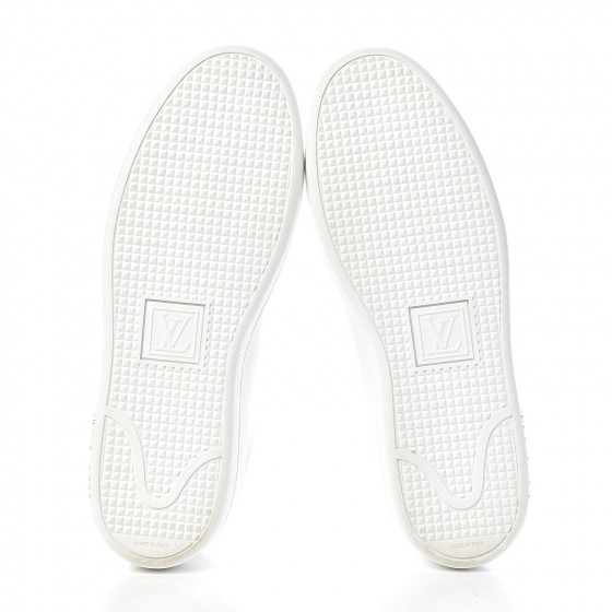 LOUIS VUITTON Calfskin Floral Frontrow Sneakers 40 White