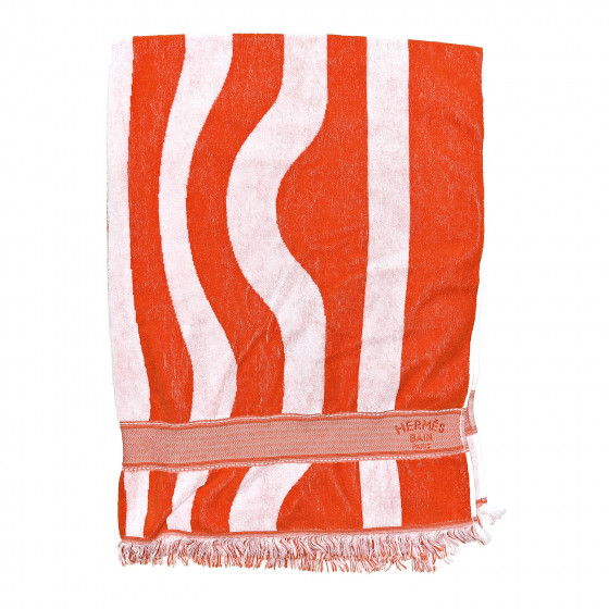 タオル HERMES Terry Beach Towels HERMES Cotton Terry Striped Beach Towel 526656 | FASHIONPHILE