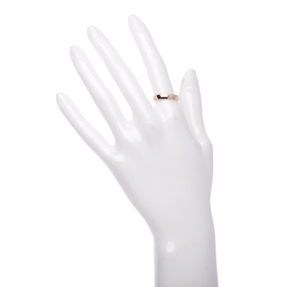 HERMES 18K Rose Gold Diamond Ever Herakles Wedding Band Ring