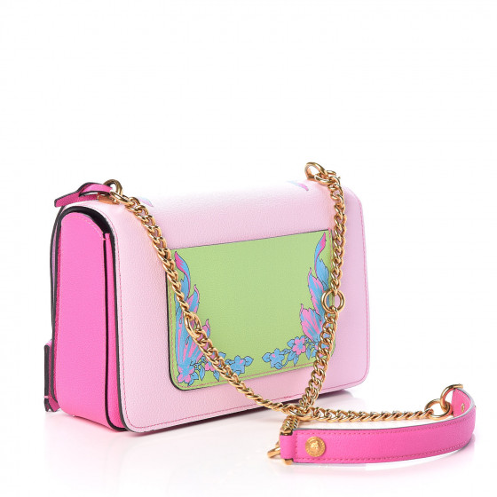 VERSACE Calfskin Technicolor Baroque Print Medium Icon Chain