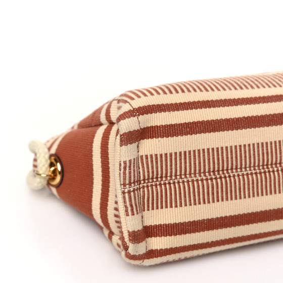 CELINE Textile Striped Logo Thais Pouch Sienna 1463493