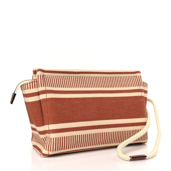 【CELINE】THAIS POUCH CELINE Textile Striped Logo Thais Pouch Sienna 1463493