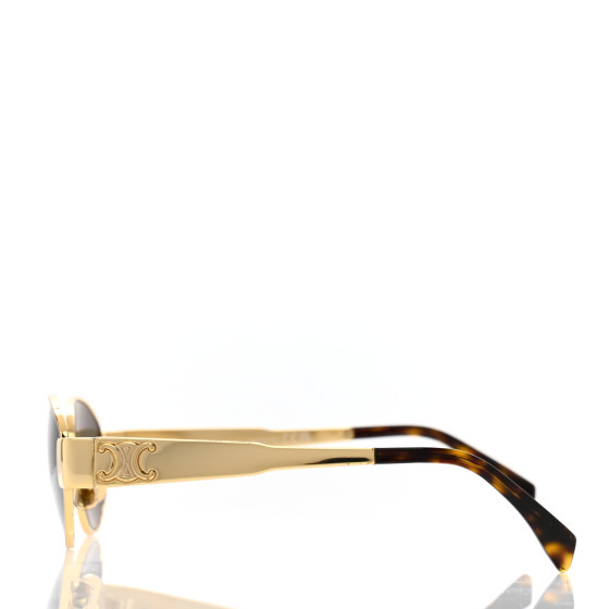 CELINE Metal Triomphe 01 Sunglasses CL40235U Gold Green