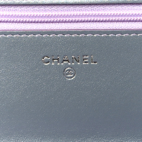 CHANEL Iridescent Lambskin Quilted Reissue Wallet On Chain