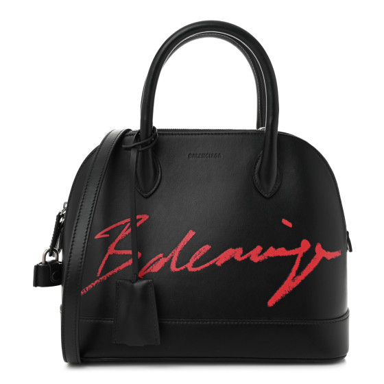 BALENCIAGA Calfskin Lipstick Logo S Ville Top Handle Bag