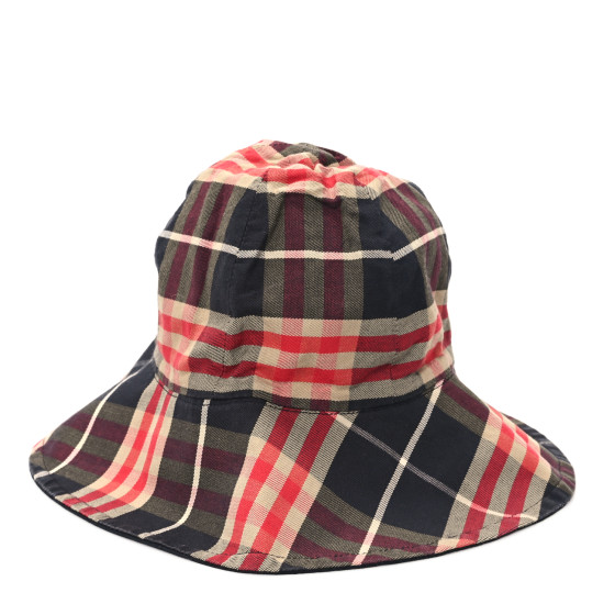 Burberry ヴィンテージチェックテクニカルコットンハット BURBERRY Technical Cotton Vintage Check Wide Brim Bucket Hat