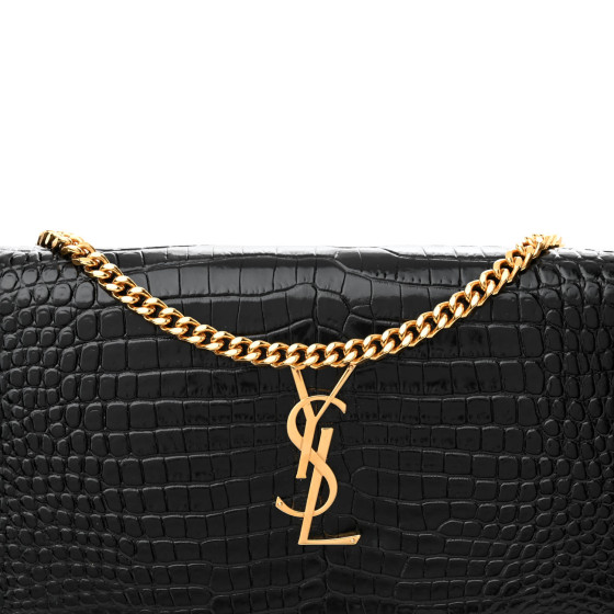 【関税＆送料込み】Saint Laurent Cassandre Crocodile l SAINT LAURENT Calfskin Crocodile Embossed Cassandre Wallet