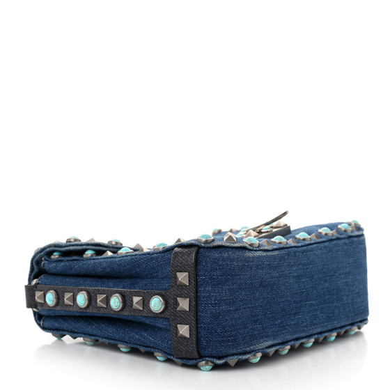 VALENTINO GARAVANI Denim Guitar Strap Rockstud Rolling