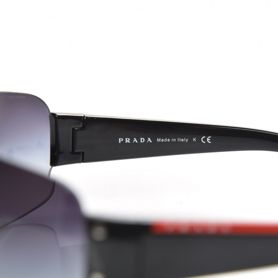 PRADA Rimless Sunglasses SPS 07F Black 734358 | FASHIONPHILE