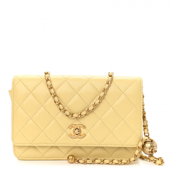 CHANEL Lambskin Quilted Pearl Crush Wallet on Chain WOC