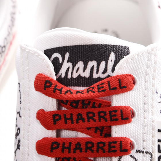 CHANEL x Pharrell Williams Canvas Womens Sneakers 38 White