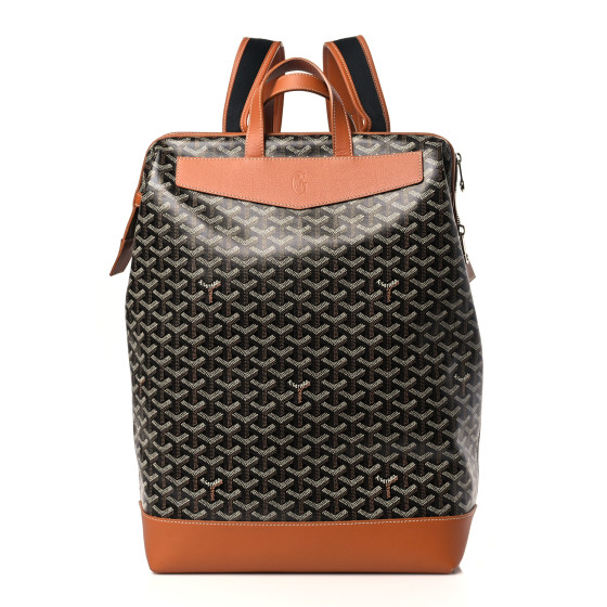 GOYARD Goyardine Calfskin Cisalpin Backpack Black Gold