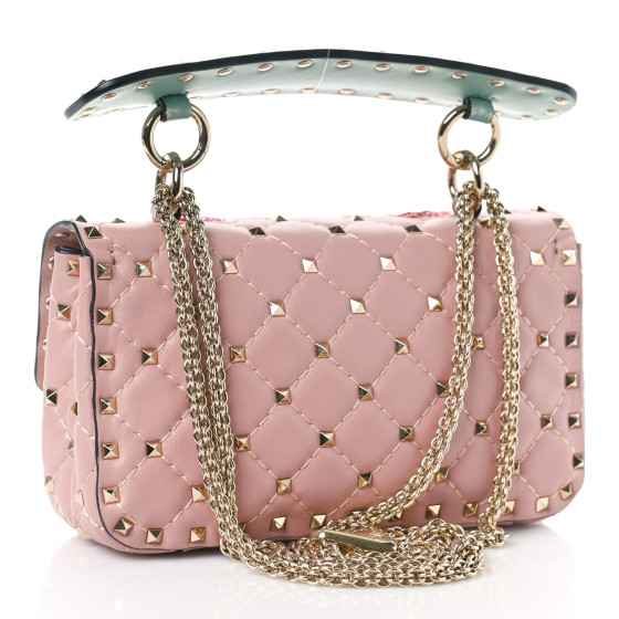 VALENTINO GARAVANI Nappa Sequin Flower Small Rockstud Spike