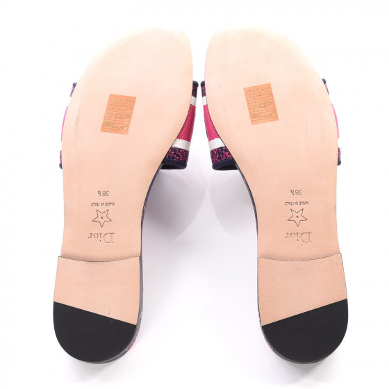 ★Dior★DWAY ミュール DIOR Dway Heeled Mule Embroidered Cotton And Multicolored White