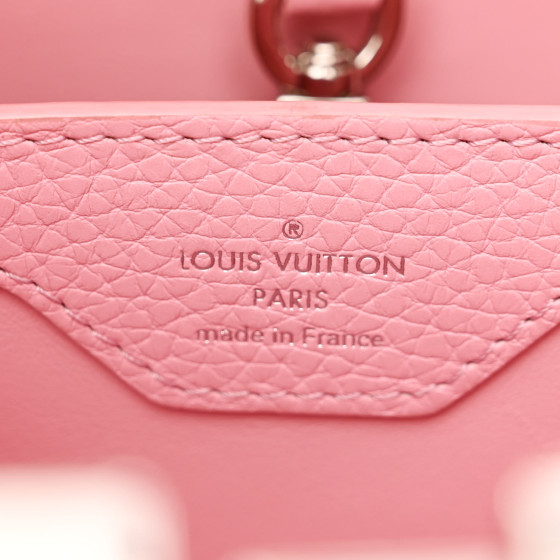 LOUIS VUITTON Sequins Metallic Taurillon Capucines BB Pink