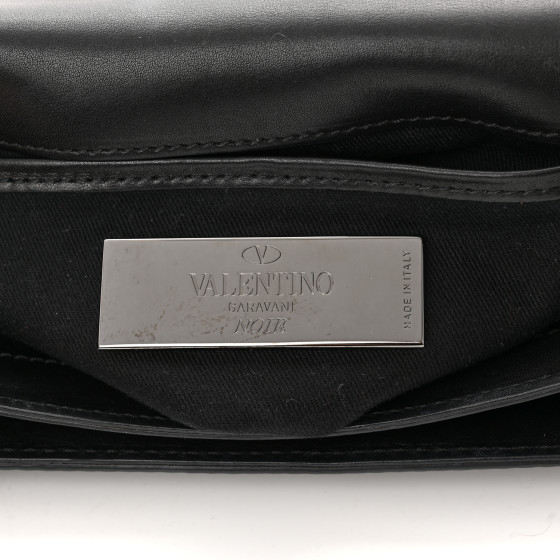 【関税&送料込】Valentino Garavani Bijoux Black Valentino Garavani - Black Leather One Stud Medium Shoulder Bag