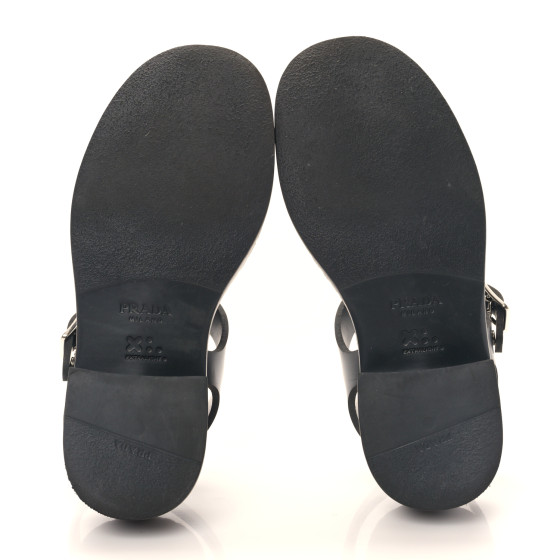サンダル・ミュール PRADA Black Rubber Sandals Prada 70mm Monolith Caged Rubber Sandals | Black | FARFETCH