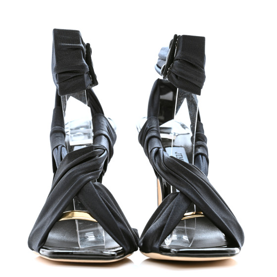 JIMMY CHOO Wetlook Jersey Neoma 110 Sandals 39 Black 1501921