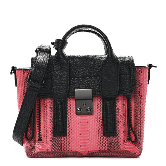 【専用】　3.1 Phillip Lim パシュリ　サッチェルミニ　ピンク 3.1 PHILLIP LIM Textured Calfskin Elaphe Snakeskin Mini