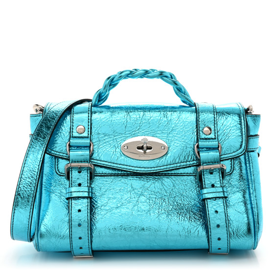 MULBERRY Metallic Crinkled Calfskin Mini Alexa Portobello
