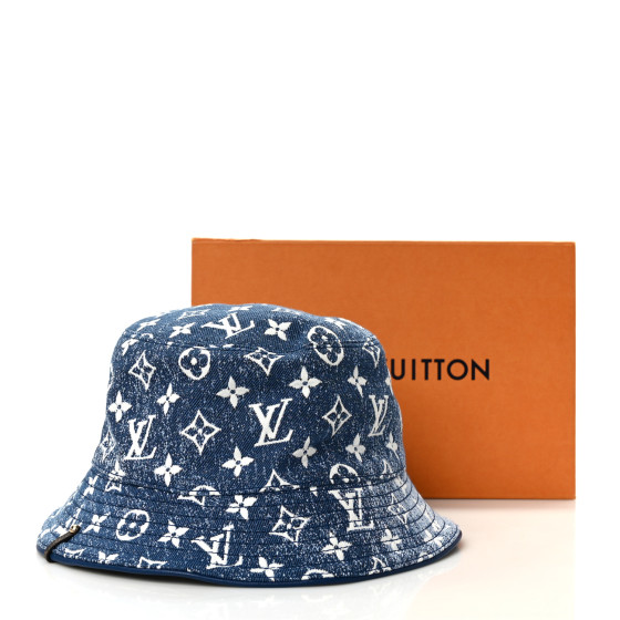 限定品◆関税無【LOUIS VUITTON】モノグラム jacquard denim bob LOUIS VUITTON Monogram Denim Jacquard Bob Bucket Hat Blue