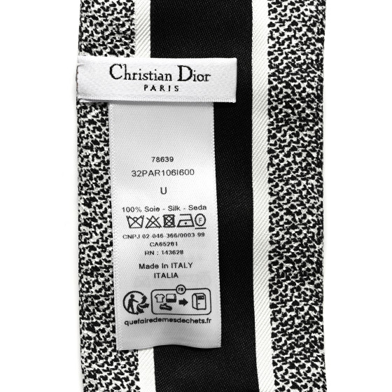 CHRISTIAN DIOR Silk Plan De Paris Mitzah Scarf White Black