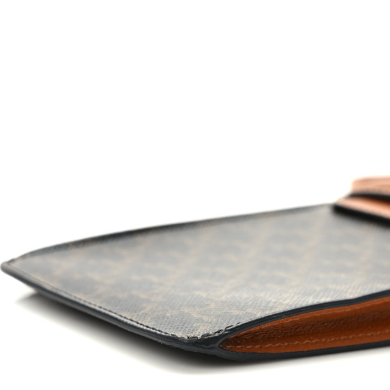 CELINE Triomphe Canvas Lambskin Phone Pouch With Flap Tan